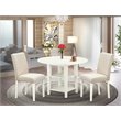 Pemberly Row 3-Piece Wood Dining Set in Linen White and Light Beige