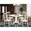 Pemberly Row 5-Piece Dining Set with Sheaf Back Chairs in Linen White