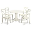 Pemberly Row 5-Piece Dining Set with Sheaf Back Chairs in Linen White