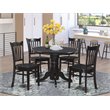 Pemberly Row 5-Piece Traditional Wood Kitchen Set in Black Finish