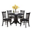 Pemberly Row 5-Piece Traditional Wood Kitchen Set in Black Finish