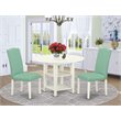 Pemberly Row 3-Piece Drop Leaf Dining Set with Shelf in Linen White/Pond