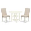 Pemberly Row 3-Piece Wood Dining Set with Drop Leaf Table and Chairs