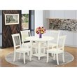Pemberly Row 5-Piece Wood Dining Table and Chair Set in Linen White