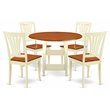 Pemberly Row 5-Piece Wood Dining Table Set in Buttermilk and Cherry