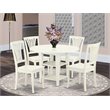 Pemberly Row 5-Piece Wood Dining Table Set in Linen White Finish