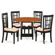 Pemberly Row 5-Piece Black and Cherry Dining Set with Cushion Seats