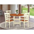 Pemberly Row 5-Piece Wood Dining Table Set in Buttermilk and Cherry
