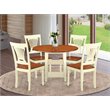 Pemberly Row 5-Piece Dining Set with Slat Back in Buttermilk/Cherry Finish