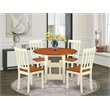 Pemberly Row 5-Piece Round Wood Dining Set in Buttermilk and Cherry