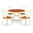 Pemberly Row 5-Piece Round Wood Dining Set in Buttermilk and Cherry