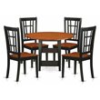 Pemberly Row 5-Piece Wood Dining Table Set in Black and Cherry