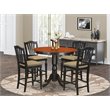 Pemberly Row 5-Piece Wood Dining Set with Black and Cherry Finish