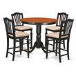 Pemberly Row 5-Piece Wood Dining Set with Black and Cherry Finish