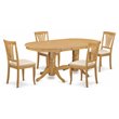 Pemberly Row 5-Piece Oval Dining Set with Asian Wood and Oak Finish