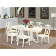 Pemberly Row 7-Piece Oval Dining Set in White Finish with Wood Seats