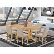 Pemberly Row 7-Piece Wood Dining Set with Oak Table and Light Fawn Chairs