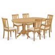 Pemberly Row 7-Piece Wood Dining Table Set with Oak Double Pedestal Base