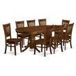 Pemberly Row 9-Piece Rubberwood Dining Set with Oval Table in Espresso