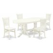 Pemberly Row 5-Piece Solid Wood Oval Dining Table Set in Linen White
