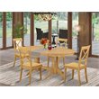 Pemberly Row 5-Piece Dining Table Set with Oval Table in Oak Wood