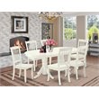 Pemberly Row 7-Piece Wood Dining Set with Butterfly Leaf in Linen White