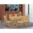 Pemberly Row 7-Piece Oak Finish Oval Dining Set with Butterfly Leaf