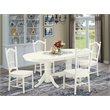 Pemberly Row 5-Piece Wood Table and Dining Chair Set in Linen White