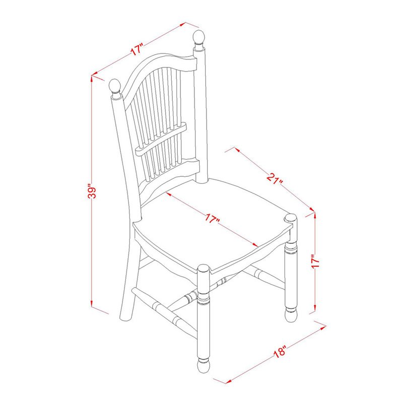 Pemberly Row 5-Piece Wood Table and Dining Chair Set in Linen White
