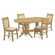 Pemberly Row 5-Piece Oak Dining Set with Double-Pedestal Table