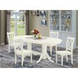 Pemberly Row 5-Piece Wood Dining Table and Chair Set in Linen White