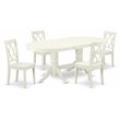Pemberly Row 5-Piece Wood Dining Table and Chair Set in Linen White