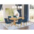 Pemberly Row 7-Piece Oak Dining Set with Butterfly Leaf and PU Leather