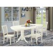 Pemberly Row 5-Piece Oval Wooden Dining Table Set in Linen White Finish