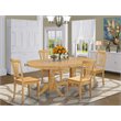 Pemberly Row 5-Piece Wood Dining Table Set in Oak Finish with Leaf
