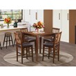 Pemberly Row 5-Piece Dining Set with Faux Leather Seats in Mahogany