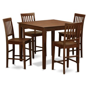 Pemberly Row 5-Piece Wood Dining Room Set with Mahogany Finish