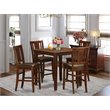 Pemberly Row 5-Piece Wood Dining Set with Stools in Mahogany Finish