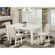 Pemberly Row 5-Piece Wood Dining Set in Linen White and Light Beige Finish