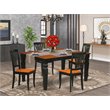 Pemberly Row 7-Piece Wood Dining Set in Black & Cherry Finish