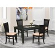 Pemberly Row 5-Piece Traditional Wood Dining Set in Black Finish