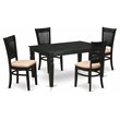 Pemberly Row 5-Piece Traditional Wood Dining Set in Black Finish