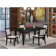 Pemberly Row 5-Piece Dining Set with Stacking Chairs in Black Finish