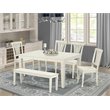 Pemberly Row 6-Piece Wood Dining Table Set in Linen White Finish