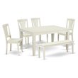 Pemberly Row 6-Piece Wood Dining Table Set in Linen White Finish