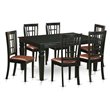 Pemberly Row 7-Piece Wood Dining Table Set with Black Finish