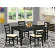 Pemberly Row 5-Piece Wood Dining Table Set in Black with Butterfly Leaf