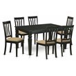 Pemberly Row 7-Piece Traditional Wood Dining Set in Black Finish