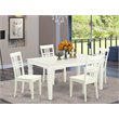 Pemberly Row 5-Piece Wood Dining Table Set in Linen White Finish