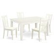 Pemberly Row 5-Piece Wood Dining Table Set in Linen White Finish